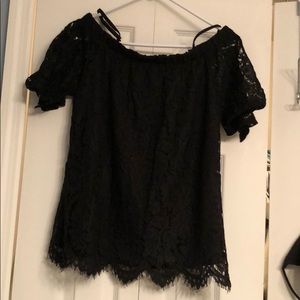 Off the shoulder lace top.